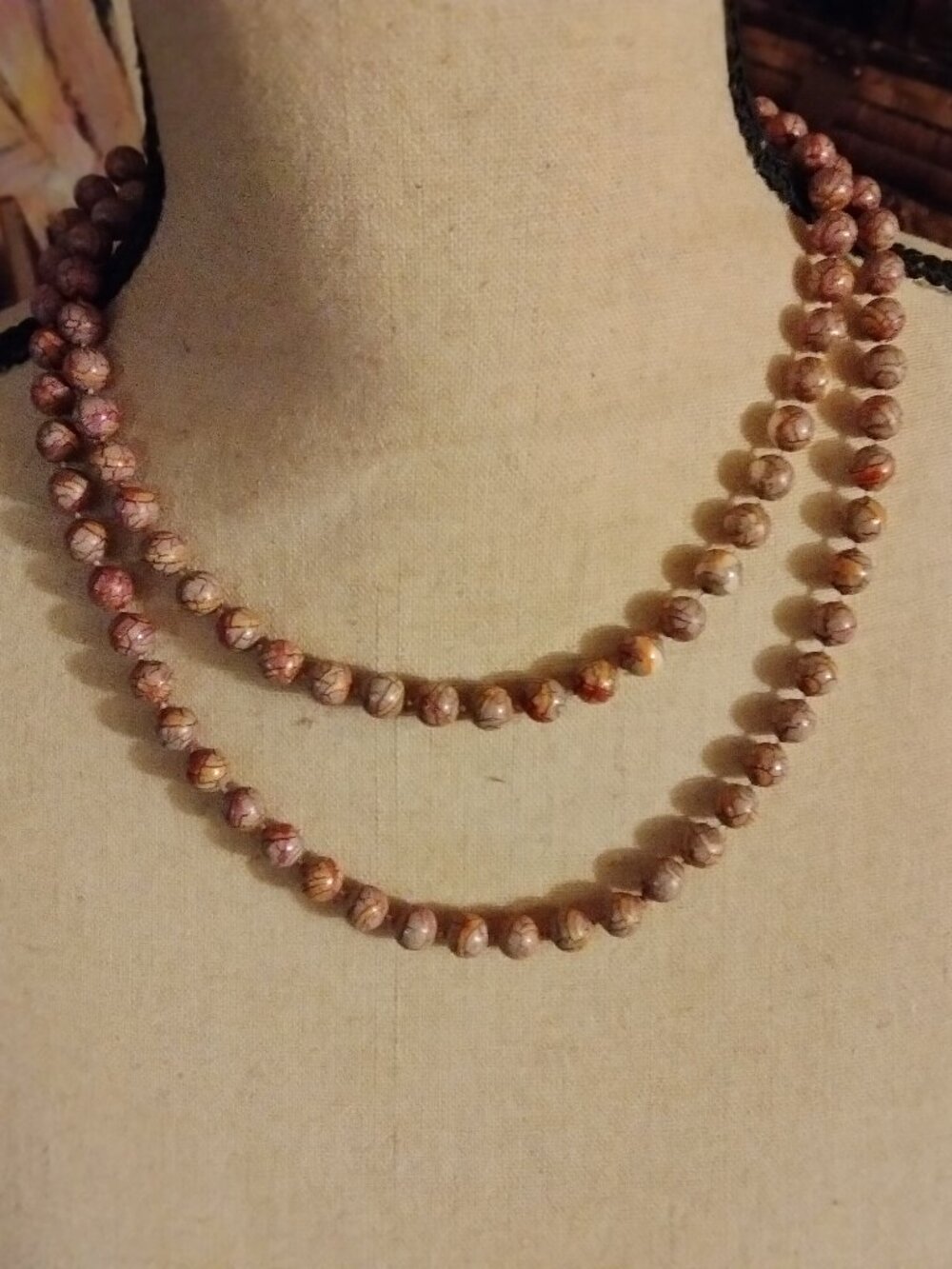 Brown beaded necklace